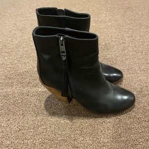All Saints Black Leather Booties